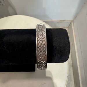 Coach Silver Bracelet with Embossed Logo